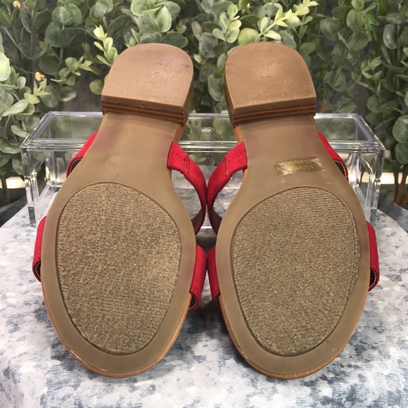 Rampage Isora Red Micro Suede Material H-Band Sandals 1” Heels WMS 7.5M❤️VGUC❤️ - Picture 6 of 9